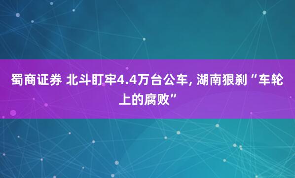 蜀商证券 北斗盯牢4.4万台公车, 湖南狠刹“车轮上的腐败”