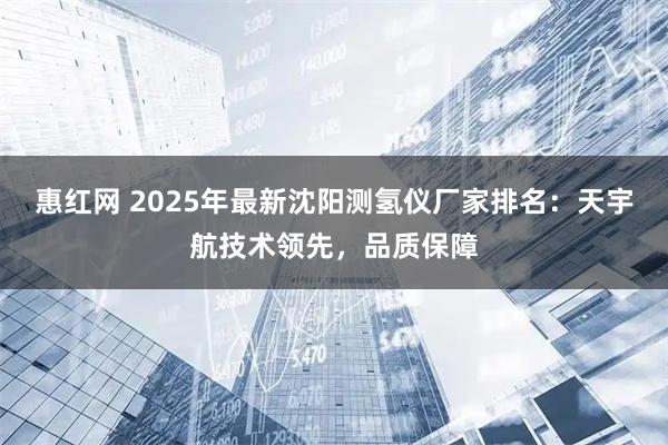 惠红网 2025年最新沈阳测氢仪厂家排名：天宇航技术领先，品质保障